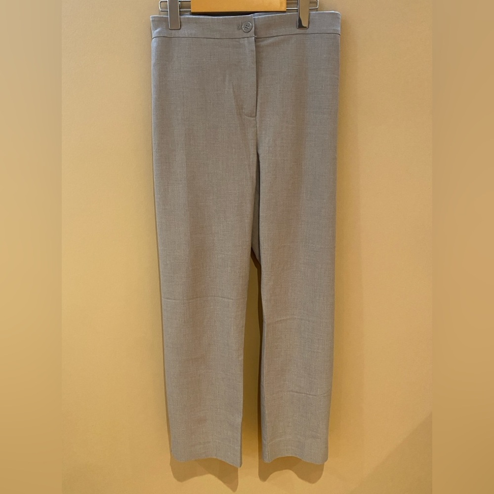 Light Gray Straight-Leg Dress Pants